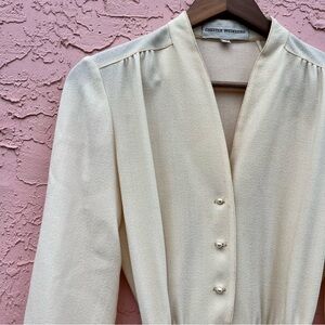 Vintage Chester Weinberg Pale Yellow Dress Size 4 Flaw